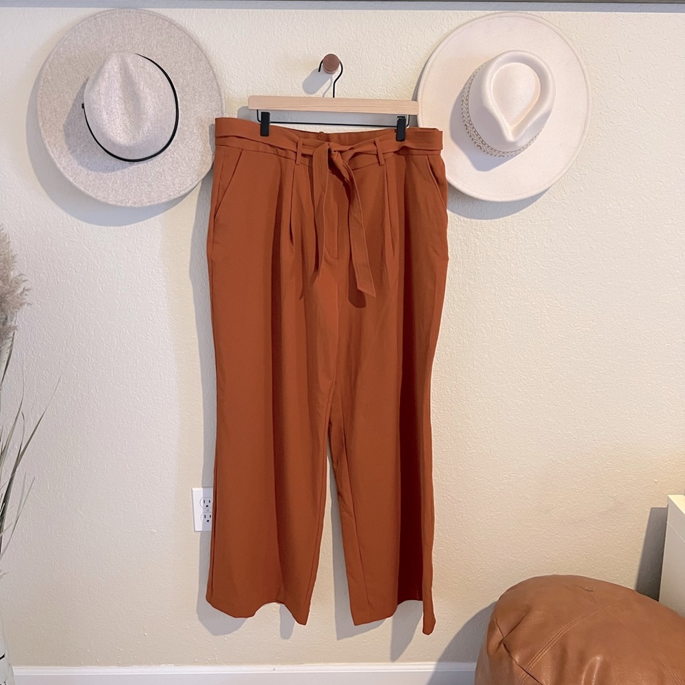 RYEGRASS Rust Wide-Leg Trousers – Women’s Size 20 – Fall Wardrobe Essential